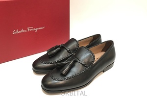 経堂) Salvatore Ferragamo サルヴァトー レフェラガモ PATRICK レザー タッセル ローファー メンズ 7.5 25.5cm位 イタリア製