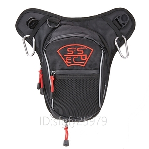G77☆新品バイク用 登山 ハイキング ツーリング ウエストバッグ ウェスト ポーチ 腿用 バッグ 多機能 ロゴ赤