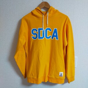 STANDARD CALIFORNIA スタンダードカリフォルニア SDCA US Cotton Hood Sweat with Logo USコットン スウェット ロゴ パーカー M イエロー