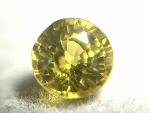 ★100円スタート★ グロッシュラーガーネット 0.80ct 5.2mm VS ラウンド 天然グリーンイエロー　宝石　アフリカ