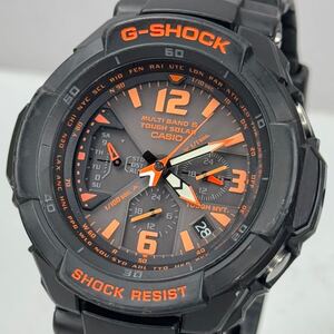 極美品 G-SHOCK GW-3000B-1AJF グラビティマスター タフソーラー 電波受信 電波ソーラー マルチバンド6 ブラック オレンジ アナログ