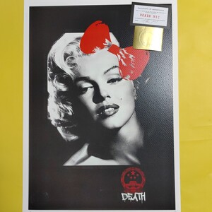 DEATH NYC 世界限定100枚 アートポスター　マリリン　モンロー　MARILYN　MONROE　レッドリボン　Banksy　バンクシー　ストリートアート