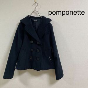 pomponette ポンポネット L 160センチ　ネイビー　コート　美品　ナルミヤ　ショートコート アウター　女の子