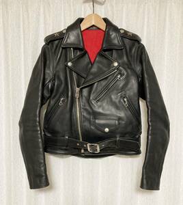 [Number One Leather by REDMOON] SVバックル ワンスター ダブルライダース レザージャケット 34 牛革 日本製 ナンバーワンレザー