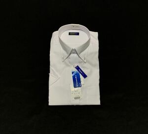 (未使用) TOPVALU // 形態安定 吸汗 速乾 半袖 ボタンダウン シャツ・ワイシャツ (白) サイズ 37-S