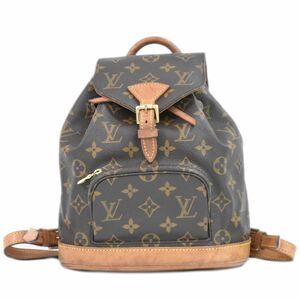 本物 ルイヴィトン LOUIS VUITTON LV ミニ モンスリ モノグラム リュックサック バックパック ブラウン M51137