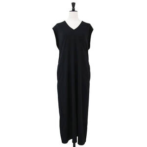 FLORENT フローレント ワンピース ブラック 黒 サイズ:00(S) ストレッチ ジャージ Vネック ロングワンピース /ノースリーブ V NECK DRESS