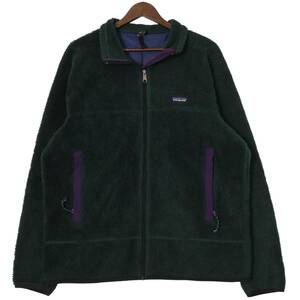 90年代 USA製 patagonia パタゴニア Retro-X レトロX フリースジャケット 初期 アウトドア グリーン (メンズ XL) 中古 古着 A1557