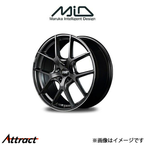 MID RMP 025F アルミホイール 1本 MPV LY3P(18×7J 5-114.3 INSET48 セミグロスガンメタ+リムエッジDC+ロゴマシニング)