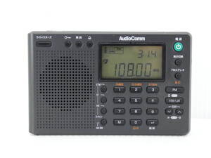 ★☆AudioComm ワイドFM受信OK FM/SW/MWコンパクトラジオ RAD-S800N 動作品 オマケ新品電池付き☆★