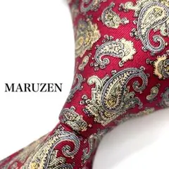 ◆美品◆ MARIZEN   マルゼン　ネクタイ　ペイズリー柄　レッド　高級