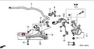 ホンダ純正新品 EP3 TypeR フロントロアアームブッシュ リア側 2点セット シビック ホンダ ブッシュ ロアアーム フロント