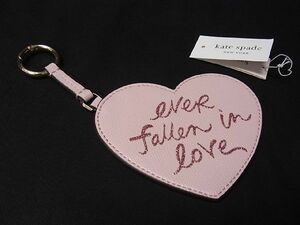 ■新品■未使用■ kate spade ケイトスペード EVER FALLEN IN LOVE レザー ハート キーホルダー キーリング ピンク系 AB9688アオ