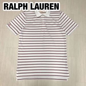 RALPH LAUREN ラルフローレン RLX 半袖ポロシャツ ホワイト ボーダー柄 S