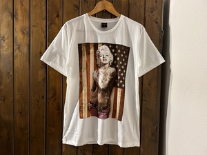 新品★マリリンモンロー × タトゥー　星条旗　プリントTシャツ★ハリウッド女優/セックスシンボル/USA