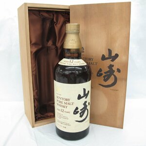 【未開栓】SUNTORY サントリー 山崎 12年 ピュアモルト 特級 ウイスキー 760ml 43％ 木箱付 11604007 0616