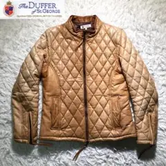 DUFFER シープレザージャケット　ブラウン　L 中綿　キルティング　羊革