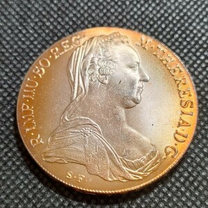 9824　オーストリア　マリア・テレジア　約40mm　27グラム　海外古銭　アンティークコイン