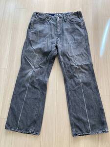 定価2.5万 WESTOVERALLS ブラック デニム フレア W34 スタプレ STA-JEANS