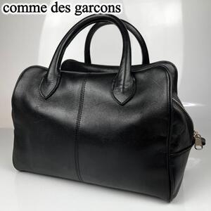 【極美品】comme des garcons コムデギャルソン バッグ バック トートバッグ レディース ボストンバッグ ブラック レザー ハンドバッグ 黒