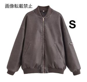 vintage ヴィンテージ レトロ フェイクレザー ジャンパー ブルゾン アウター Sサイズ レディース★ZARA 好きな方に★秋新作 新品未使用★