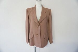 【即決】Pierre Cardin ピエールカルダン レディース ジャケット 2ボタン 茶系 サイズ：13号 日本製 大きいサイズ【876018】