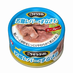 （まとめ買い）ペットライン ごちそうタイム 若鶏レバー＆すなぎも 80g 犬用缶詰 ドッグフード 〔×24〕