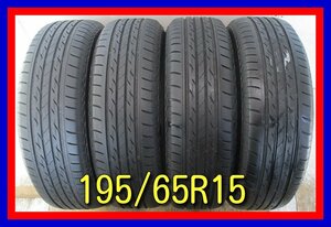 ■中古タイヤ■　195/65R15 91S BRIDGESTONE NEXTRY ECOPIA プリウス ヴォクシー セレナ等 夏タイヤ オンロード 激安　送料無料　B86