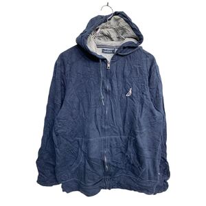 NAUTICA ジップアップパーカー Mサイズ ノーティカ ネイビー 古着卸 アメリカ仕入 t2411-3371