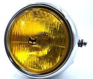 ZRX400 汎用 180Φ LED イエローガラスレンズ ライト メッキ マーシャル エンブレム付 CB400SF ジェイド CB400F Z250FT XJR400 BEET