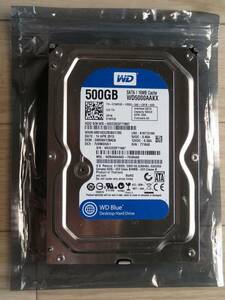 500GB　内蔵用 3.5HDD WD5000A WD blue 使用時間11703h　注意判定