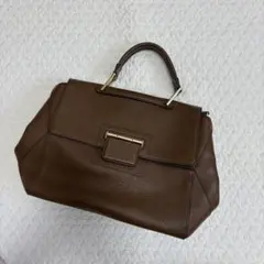 【美品】FURLA フルラ ブラウンレザー ハンドバッグ