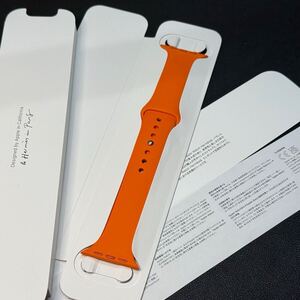 ☆即決 美品 Apple Watch HERMES Series9付属 限定 オレンジ スポーツバンド 45mm 44mm 純正 アップルウォッチ エルメス ラバーバンド 106