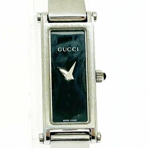 【1円スタート】【箱付き】GUCCI グッチ 1500L SS ブラック文字盤 クオーツ レディース腕時計 277043