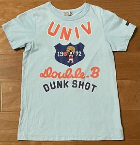 ★ダブルB★カレッジ　半袖Tシャツ★130★ミキハウス★Bくん★ダブルビー★アフロ