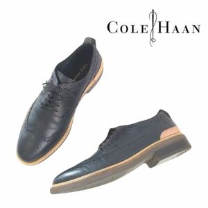 新品未使用 最高級 COLE HAAN レザー ウイングチップ ドレスシューズ ビジネスシューズ メンズ10 28.0cm コールハーン ブラック 黒 2406103