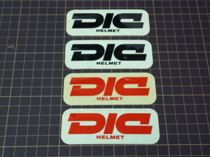 DIC HELMET ステッカー 4枚(2種類・赤/黒・91×41mm) ディーアイシー ヘルメット 大日本インキ化学工業 