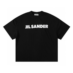 新品未使用タグ◆ジルサンダー jil sander フロントロゴ 半袖シャツ Black 黒 size L