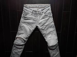 G-STAR RAW♪5620 3D ZIP KNEE SUPER SLIM♪ジースター♪グレー♪ストレッチ♪希少♪W28 L32♪D01252 7607 424