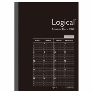 メール便発送 ナカバヤシ 手帳 2025年 ロジカルダイアリー 月間ノートタイプB B5 ブラック NS-B502-25BD