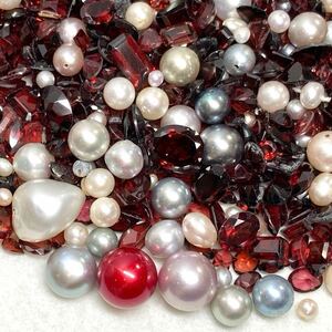 1円〜!!大量!!◯天然ガーネット・パールおまとめ2511ct◯n 約502.2g ルース 裸石 宝石 garnet アコヤ 白蝶 真珠 淡水 ベビーパール w4 61