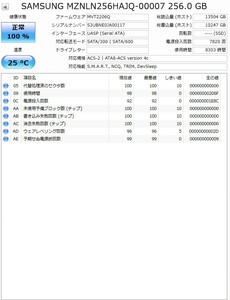 MSATA02 【中古・動作品】 サムソン SAMSUNG mSATA M.2 2280 256GB MZNLN256HAJQ-00007