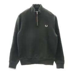 FRED PERRY (フレッドペリー) HALF ZIP SWEATSHIRT 胸ロゴ刺繍 ハーフジップスウェット トレーナー グリーン M3574/Q20/01885/405