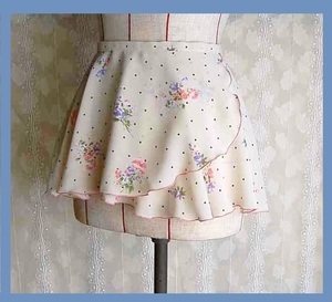 ◇◆巻きスカート　ショートフレア　たまご色地にピンク紫花　薄黄色　新品　◆◇ 