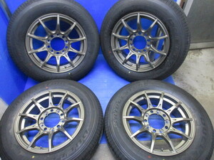 社外アルミ　美品ジムニー用アルミホイール　5.5J16+22　5/139+ BRIDGESTONE DUELER H/L852　2022年製　95％残り 175/80R16　 4本セット