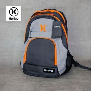 【Hurley ハーレー／未使用】バックパック Nonor Roll Solid Back Pack リュック サーフ／HZQ006034NS／グレー/ネオンオレンジ／2W000030