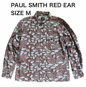 【送料無料】中古 PAUL SMITH RED EAR レッドイアー 長袖 シャツ ボタンダウン Yシャツ 花柄 アロハシャツ サイズM