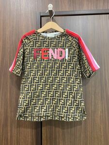 1.2回・極美品　定価11.2万　FENDI フェンディ　キッズ　カットソー　Tシャツ　ズッカ柄　女の子　６A　国内正規購入　タグ付