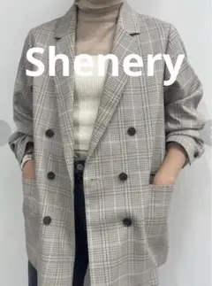 SHENERY 　ダブル チェックジャケット　ビッグシルエット　シーナリー