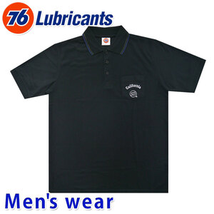 ナナロク 半袖 ポロシャツ メンズ ユニオン 76 バイク ゴルフ グッズ SP76-42101 Lサイズ BK(ブラック)